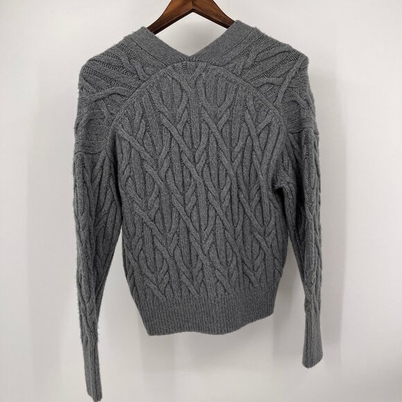 Vince Interlocking Cable Knit Cardigan Size XS Merino Wool Cashmere Sweater - Picture 2 of 14